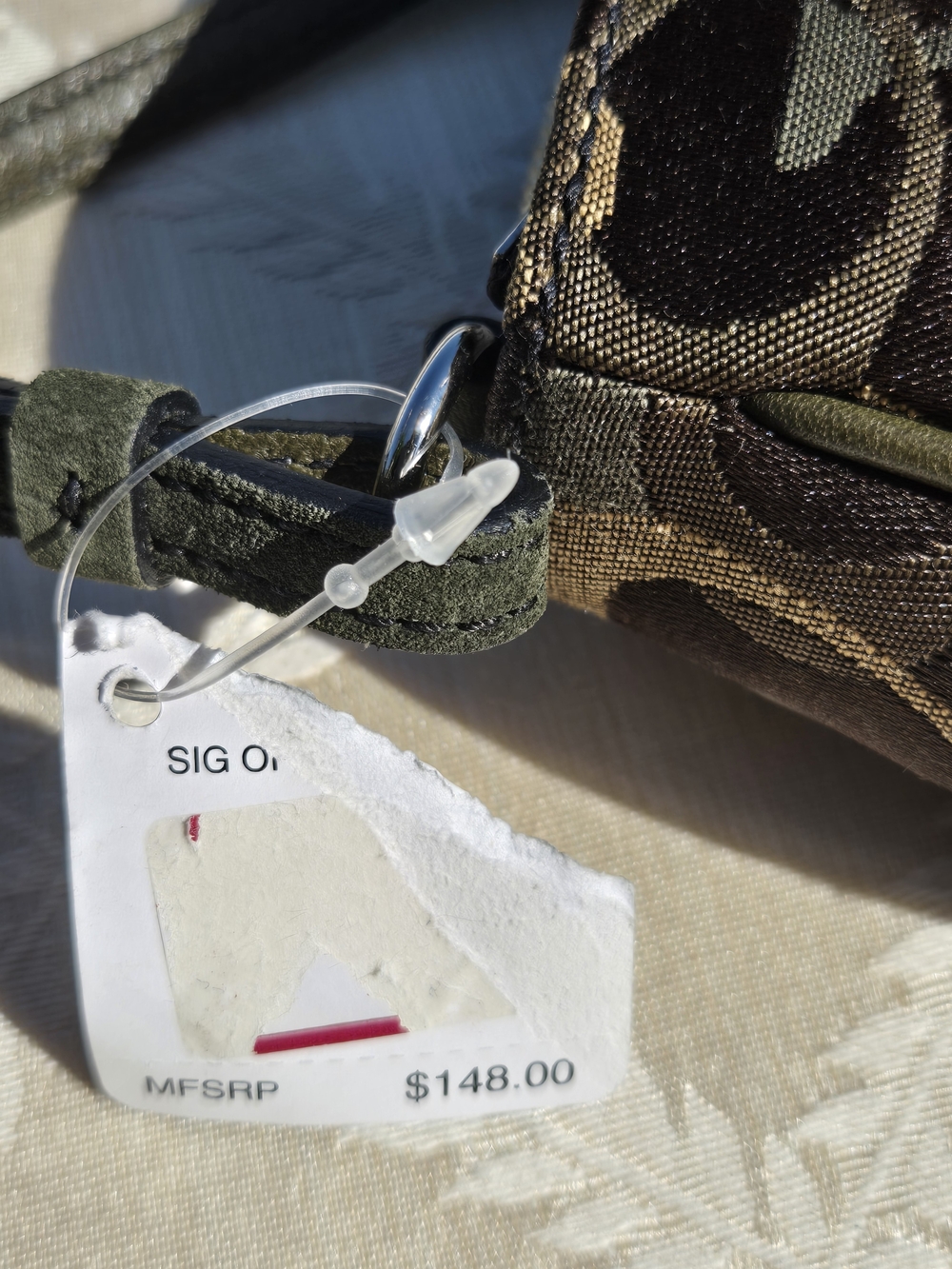 Coach Small Signature Shoulder Bag in Olive and Khaki D04J-7027-NEW - Picture 9 of 12